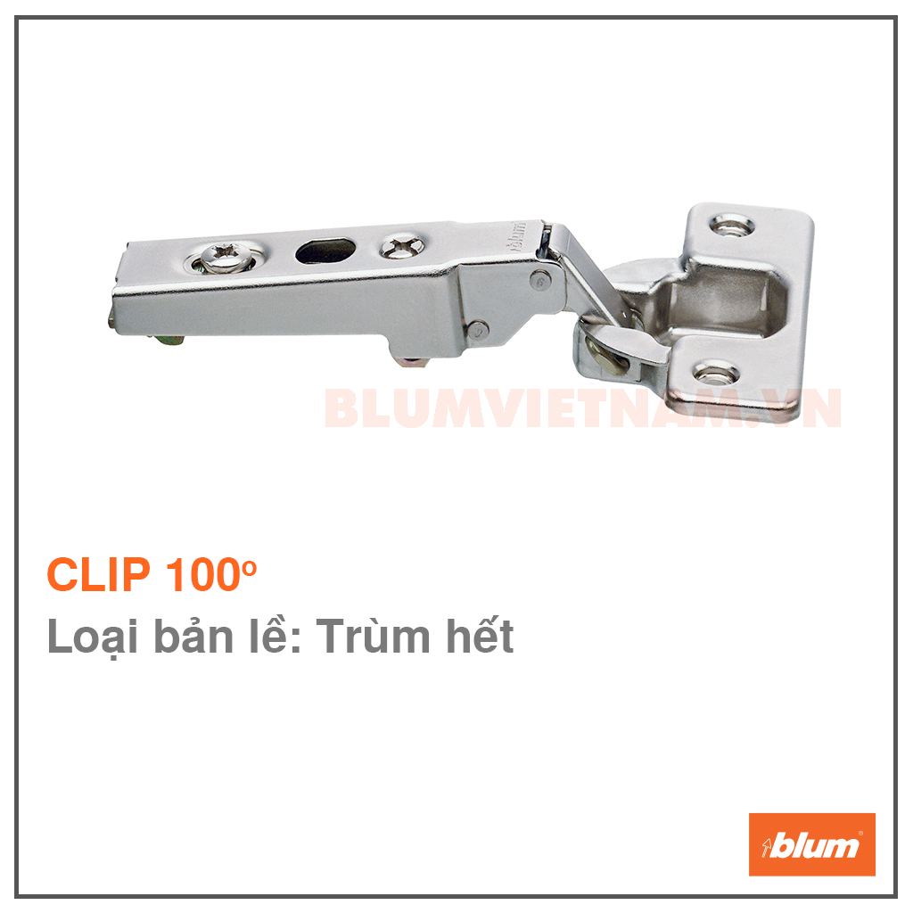 Bản lề Blum CLIP góc mở 100° 71M2550