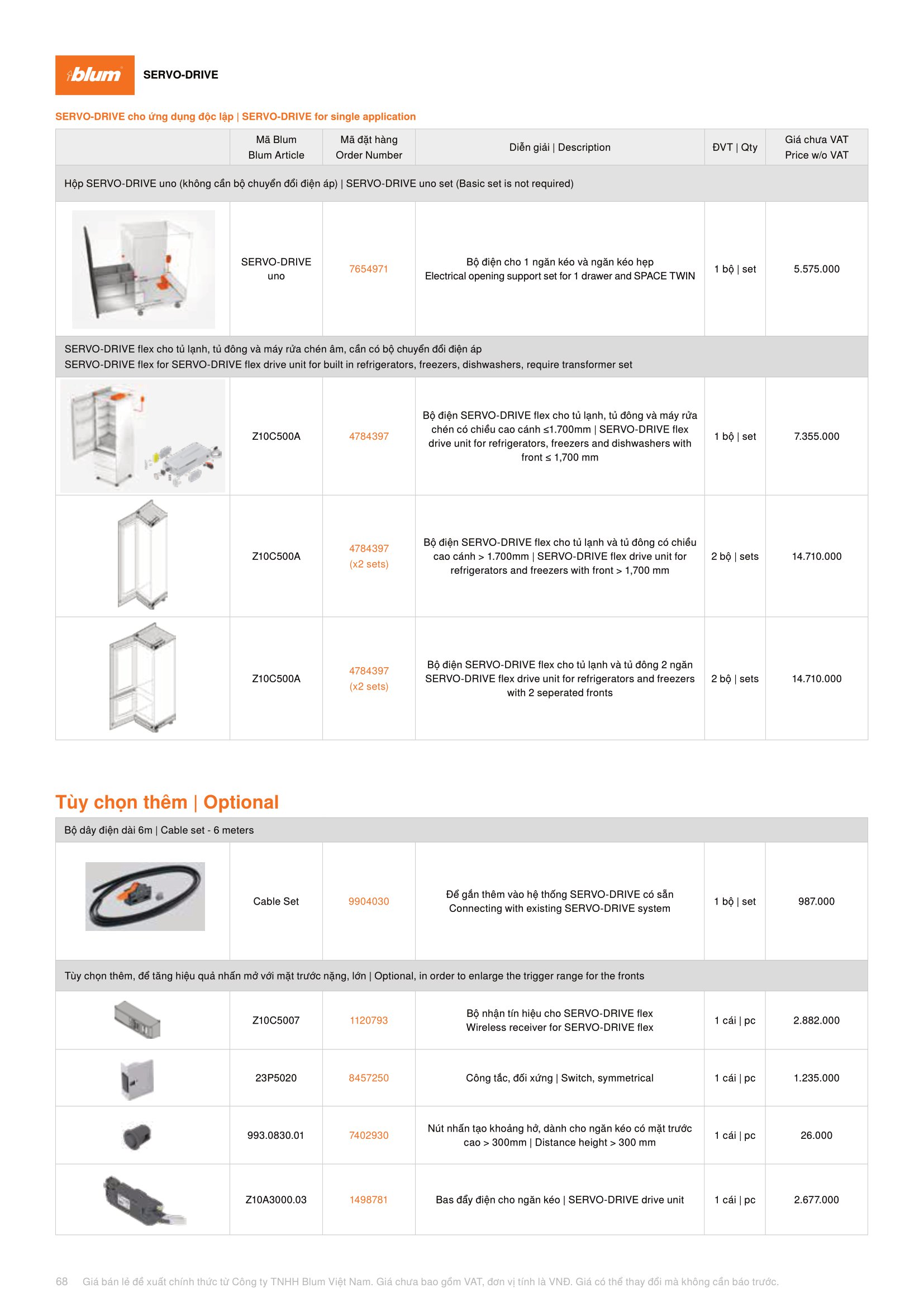 Catalogue Phụ Kiện Blum 2023 / 2024 - Trang 68