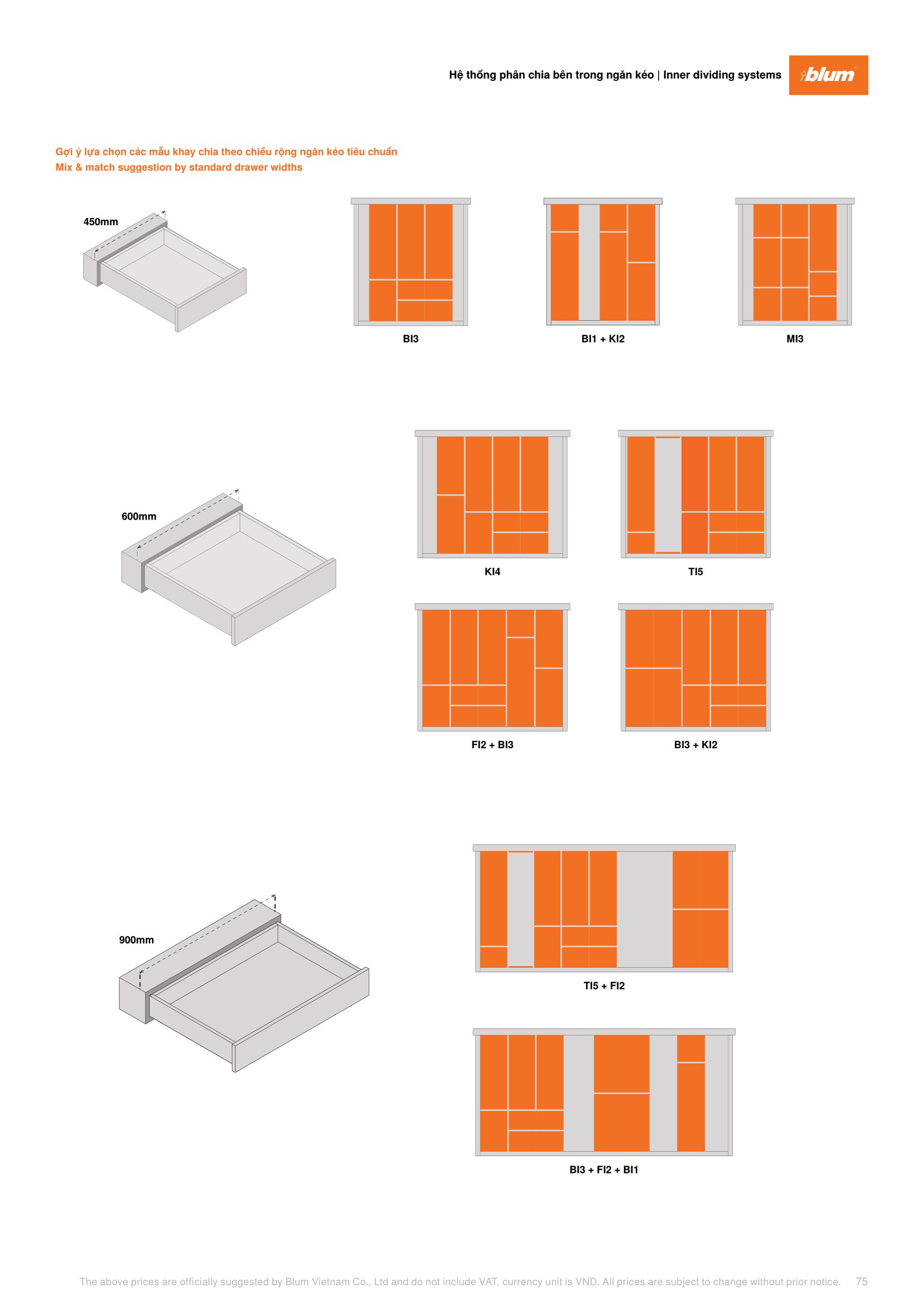 Catalogue Phụ Kiện Blum 2023 / 2024 - Trang 75