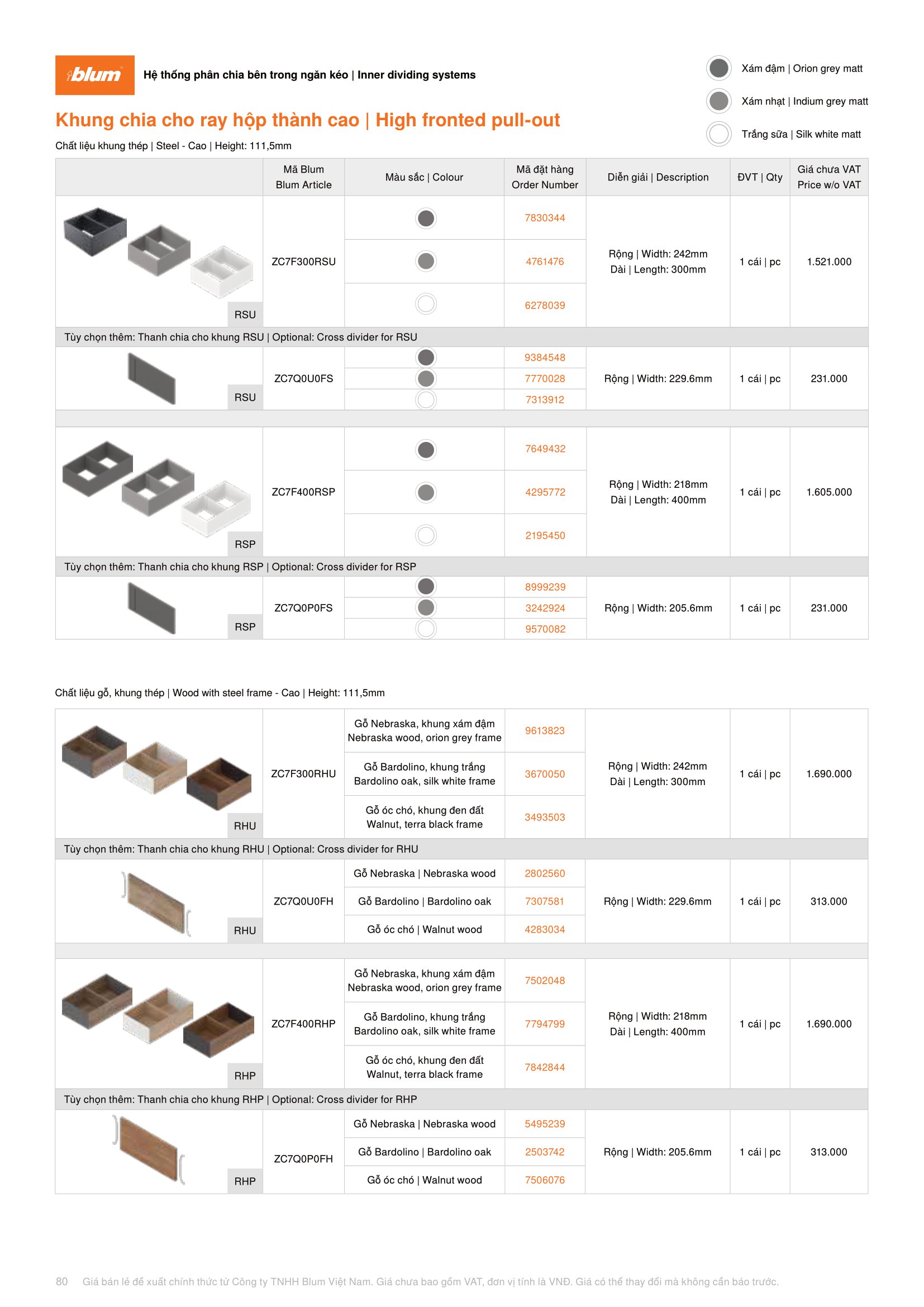 Catalogue Phụ Kiện Blum 2023 / 2024 - Trang 80