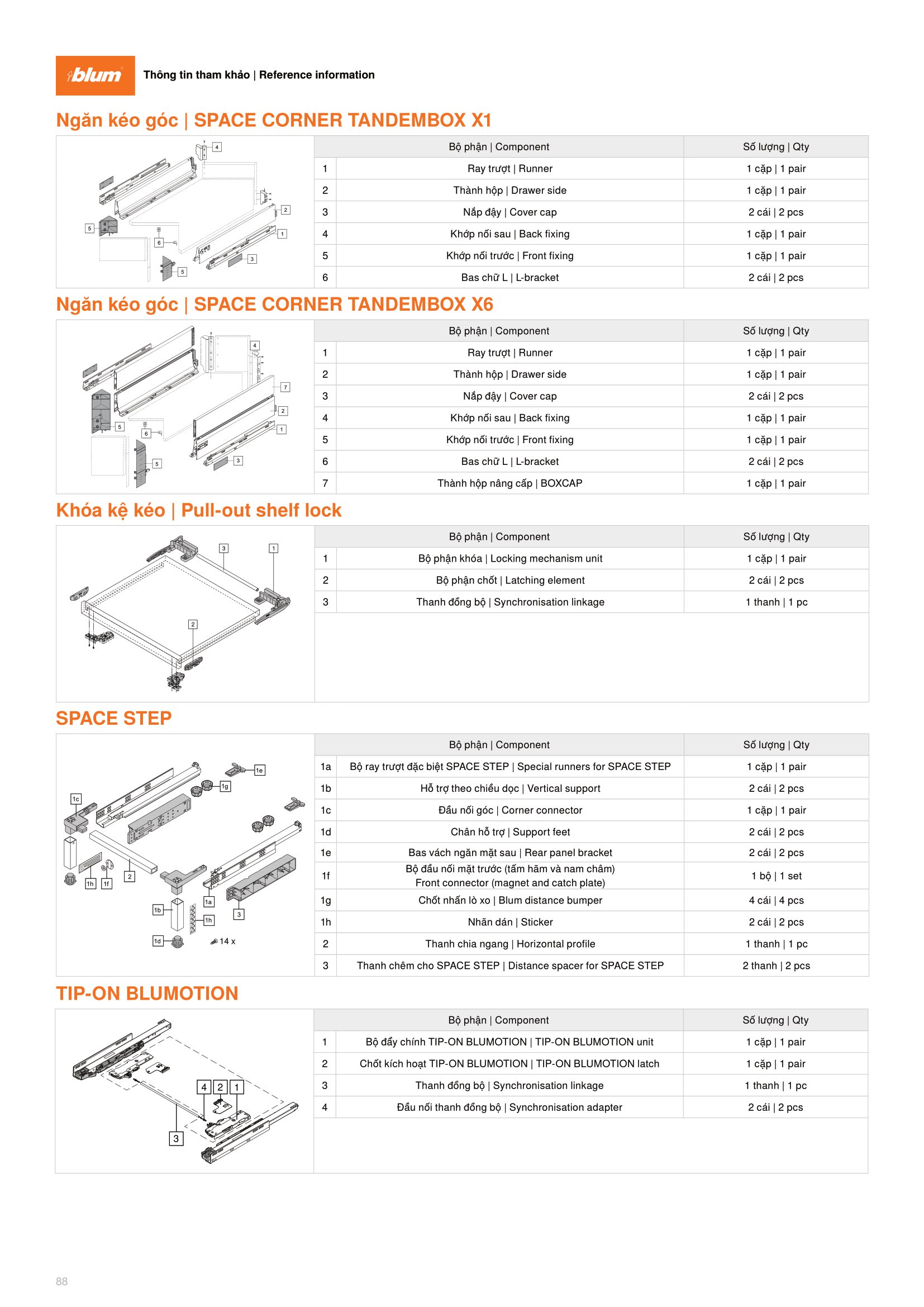 Catalogue Phụ Kiện Blum 2023 / 2024 - Trang 87