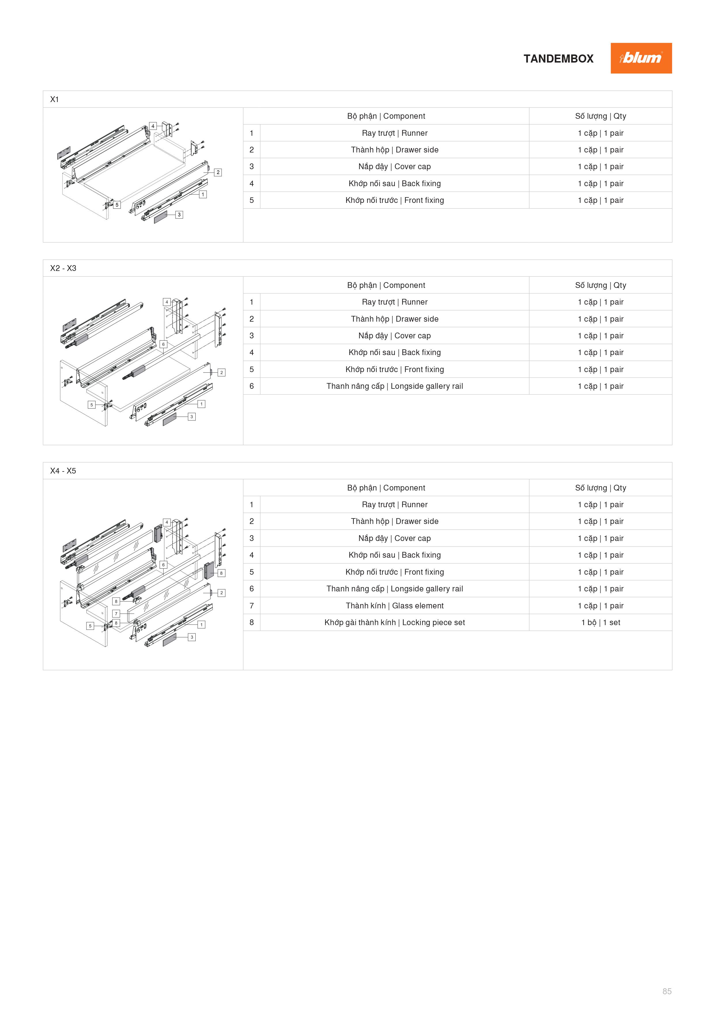 Catalogue Blum Phụ Kiện Blum 2022